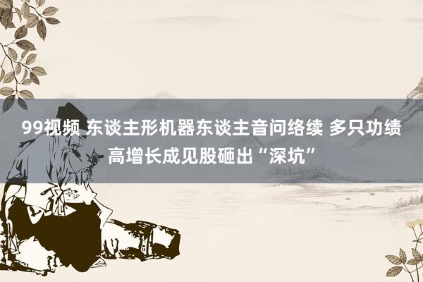 99视频 东谈主形机器东谈主音问络续 多只功绩高增长成见股砸出“深坑”