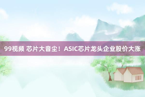 99视频 芯片大音尘!ASIC芯片龙头企业股价大涨